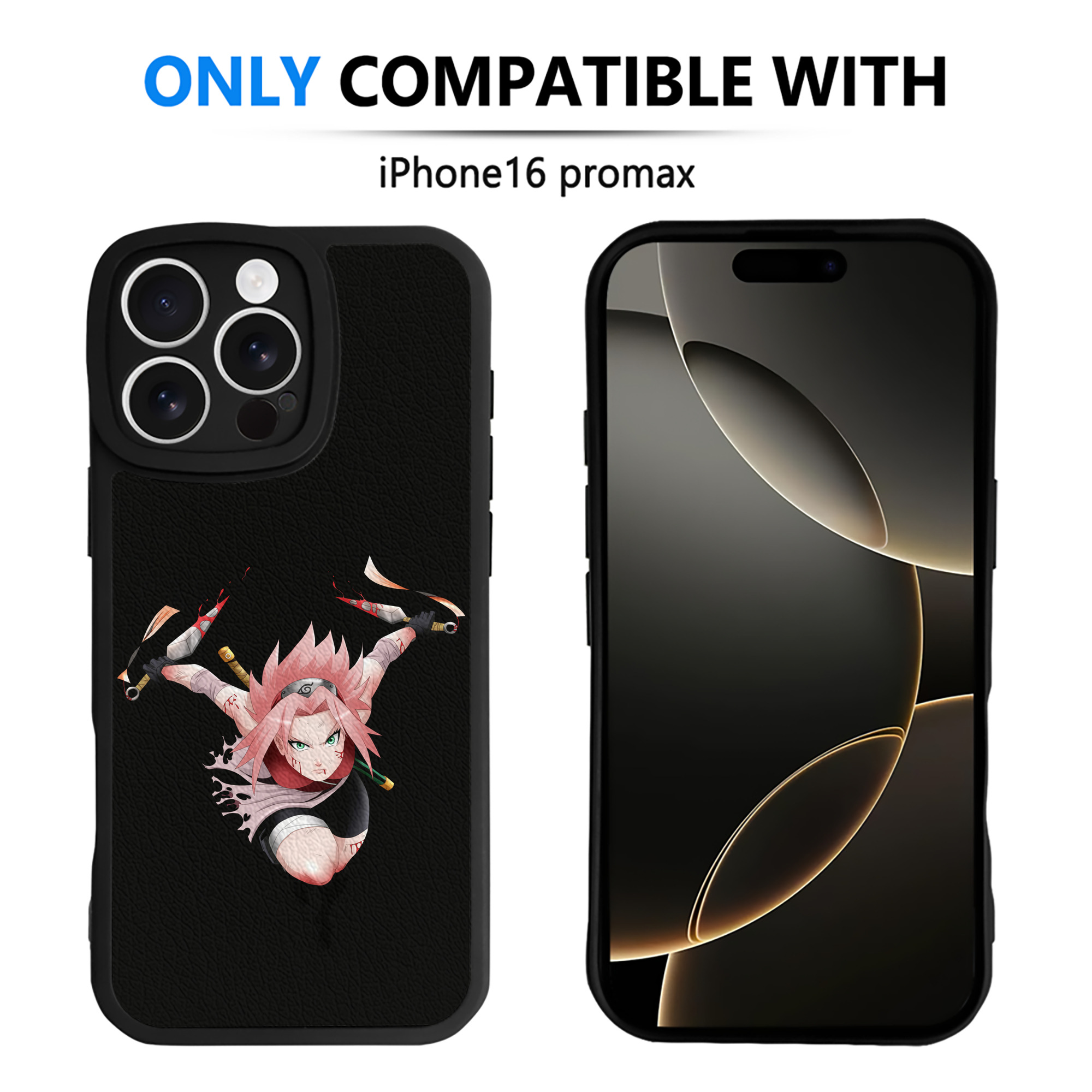 （画像用） NARUTO -ナルト- 春野サクラ Haruno Sakura 【iPhone 16シリーズ対応】シリコンスマホケース（レザー調） 材質：シリコン